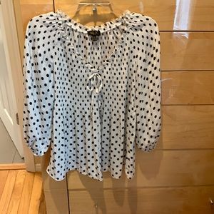 White polka dot blouse
